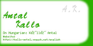 antal kallo business card